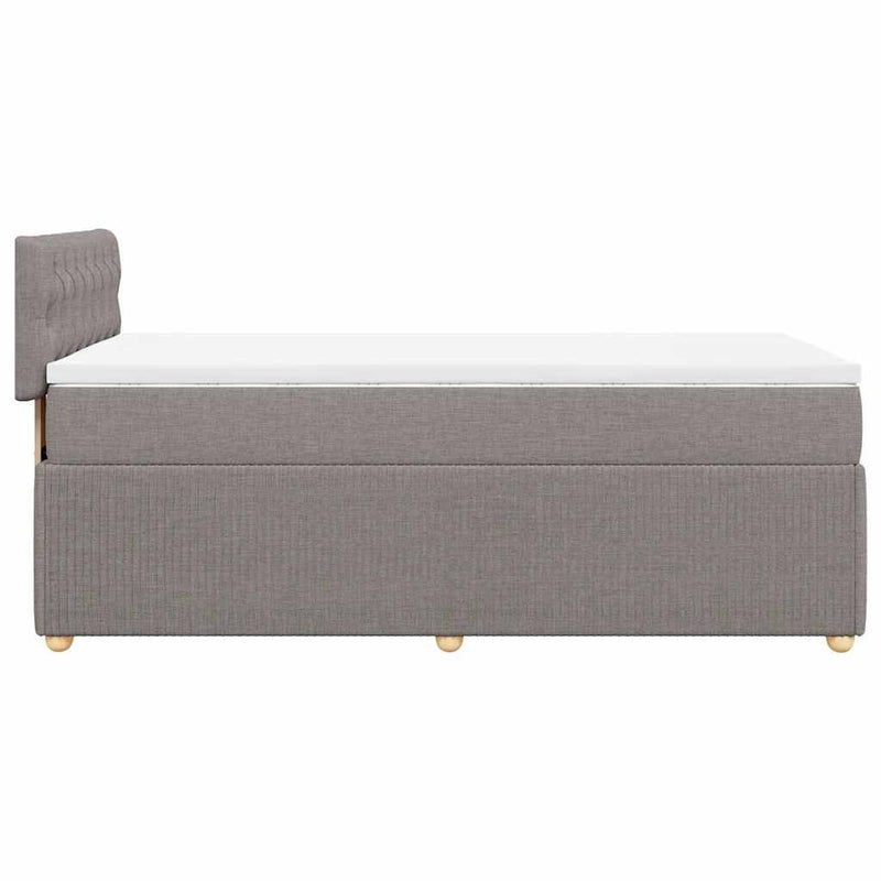 vidaXL tópszínű szövet rugós ágy matraccal 100 x 200 cm