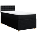vidaXL fekete szövet rugós ágy matraccal 100 x 200 cm