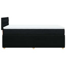vidaXL fekete szövet rugós ágy matraccal 100 x 200 cm