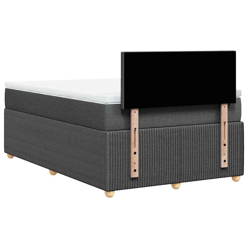vidaXL sötétszürke szövet rugós ágy matraccal 120 x 190 cm