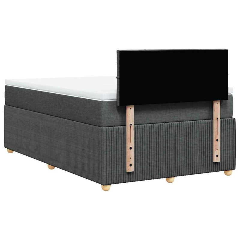 vidaXL sötétszürke szövet rugós ágy matraccal 120 x 190 cm
