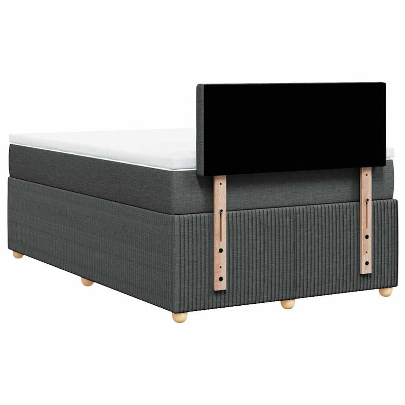 vidaXL sötétszürke szövet rugós ágy matraccal 120 x 190 cm