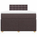 vidaXL sötétbarna szövet rugós ágy matraccal 120 x 190 cm