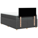 vidaXL sötétszürke szövet rugós ágy matraccal 120 x 200 cm