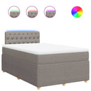 vidaXL tópszínű szövet rugós ágy matraccal 120 x 200 cm