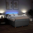 vidaXL világosszürke szövet rugós ágy matraccal 140 x 190 cm