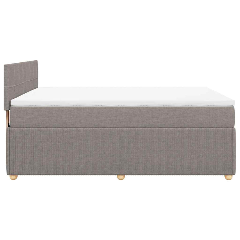 vidaXL tópszínű szövet rugós ágy matraccal 140 x 190 cm