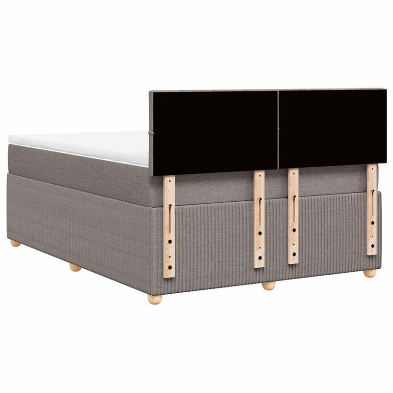 vidaXL tópszínű szövet rugós ágy matraccal 140 x 190 cm