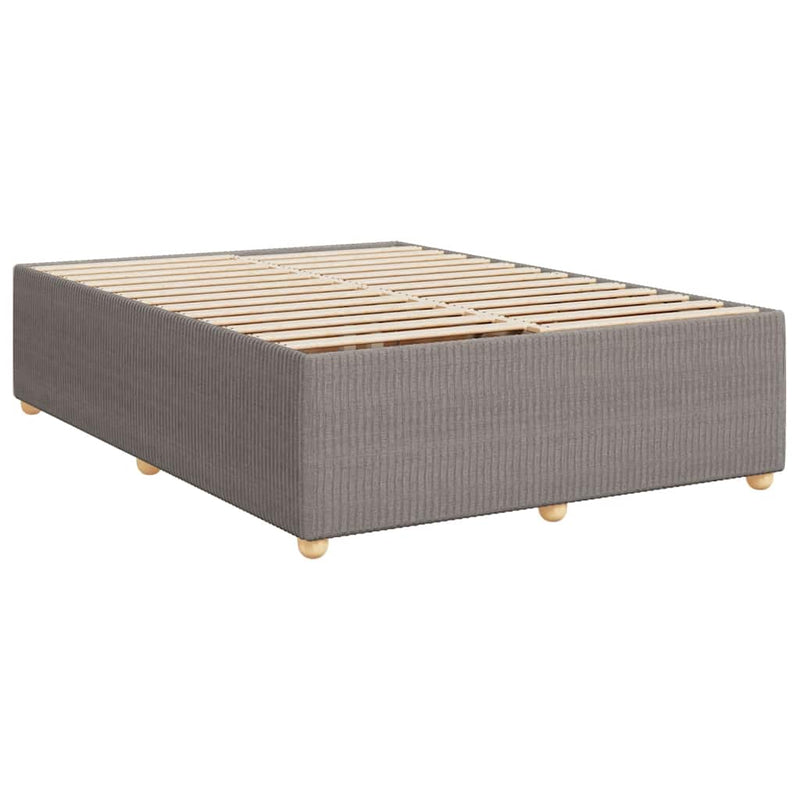 vidaXL tópszínű szövet rugós ágy matraccal 140 x 190 cm