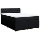 vidaXL fekete szövet rugós ágy matraccal 140 x 190 cm