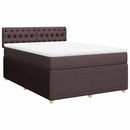 vidaXL sötétbarna szövet rugós ágy matraccal 140 x 190 cm