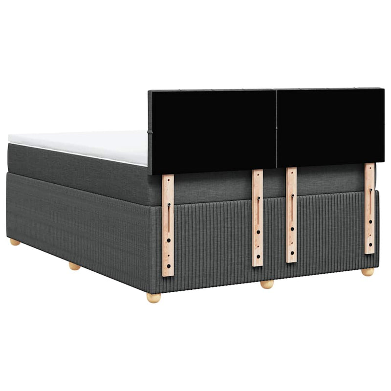 vidaXL sötétszürke szövet rugós ágy matraccal 160 x 200 cm