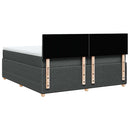 vidaXL sötétszürke szövet rugós ágy matraccal 200 x 200 cm