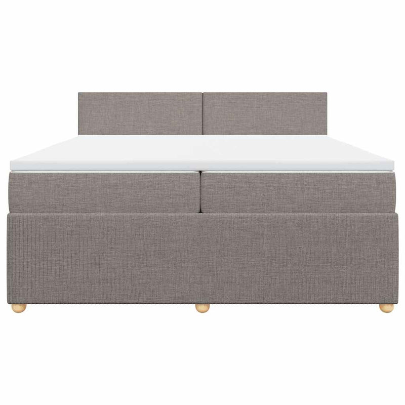 vidaXL tópszínű szövet rugós ágy matraccal 200 x 200 cm