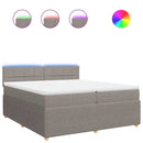 vidaXL tópszínű szövet rugós ágy matraccal 200 x 200 cm