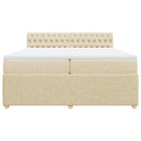 vidaXL krémszínű szövet rugós ágy matraccal 200 x 200 cm