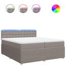 vidaXL tópszínű szövet rugós ágy matraccal 200 x 200 cm