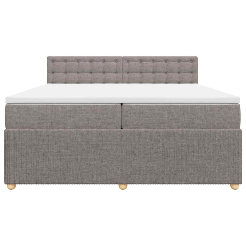 vidaXL tópszínű szövet rugós ágy matraccal 200 x 200 cm