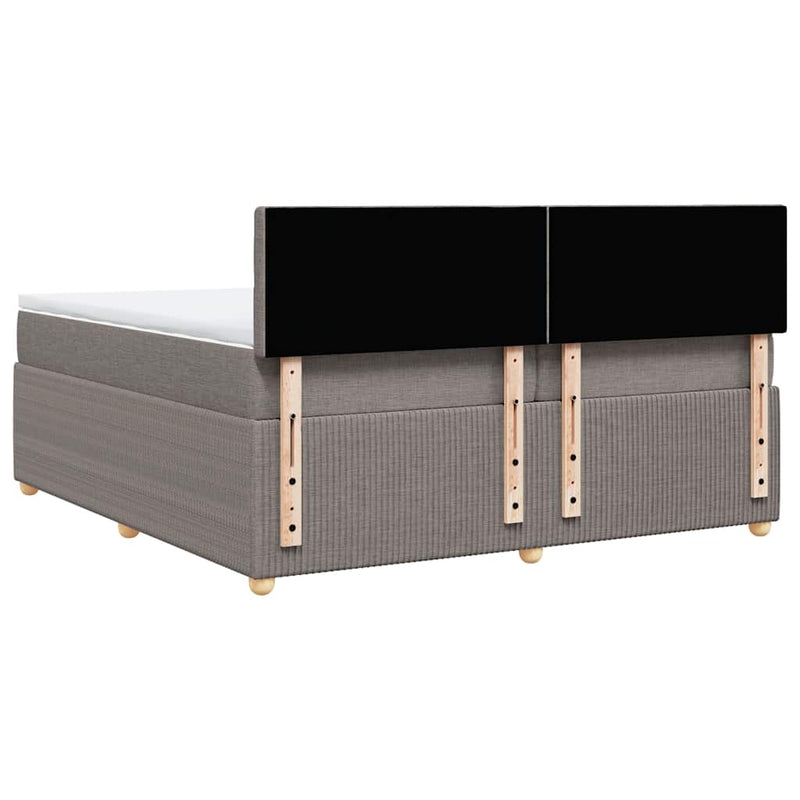 vidaXL tópszínű szövet rugós ágy matraccal 200 x 200 cm