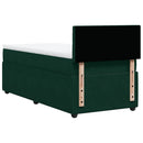 vidaXL sötétzöld bársony rugós ágy matraccal 80 x 200 cm