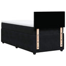 vidaXL fekete bársony rugós ágy matraccal 90 x 200 cm