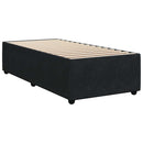 vidaXL fekete bársony rugós ágy matraccal 90 x 200 cm