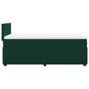 vidaXL sötétzöld bársony rugós ágy matraccal 90 x 200 cm