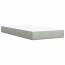 vidaXL világosszürke bársony rugós ágy matraccal 90 x 200 cm