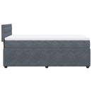 vidaXL sötétszürke bársony rugós ágy matraccal 90 x 200 cm
