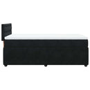 vidaXL fekete bársony rugós ágy matraccal 90 x 200 cm