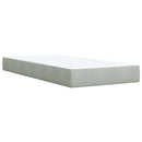vidaXL világosszürke bársony rugós ágy matraccal 90 x 200 cm