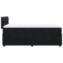 vidaXL fekete bársony rugós ágy matraccal 90 x 200 cm