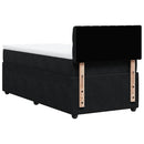 vidaXL fekete bársony rugós ágy matraccal 90 x 200 cm