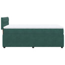 vidaXL sötétzöld bársony rugós ágy matraccal 90 x 200 cm