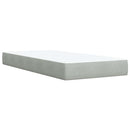 vidaXL világosszürke bársony rugós ágy matraccal 90 x 200 cm