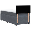 vidaXL sötétszürke bársony rugós ágy matraccal 90 x 200 cm