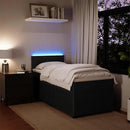 vidaXL fekete bársony rugós ágy matraccal 90 x 200 cm