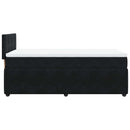 vidaXL fekete bársony rugós ágy matraccal 90 x 200 cm