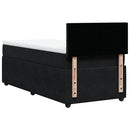 vidaXL fekete bársony rugós ágy matraccal 90 x 200 cm