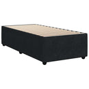 vidaXL fekete bársony rugós ágy matraccal 100 x 200 cm