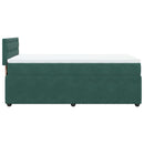 vidaXL sötétzöld bársony rugós ágy matraccal 100 x 200 cm