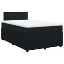 vidaXL fekete bársony rugós ágy matraccal 120x190 cm