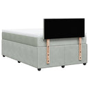 vidaXL világosszürke bársony rugós ágy matraccal 120 x 190 cm