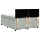 vidaXL világosszürke bársony rugós ágy matraccal 140x190 cm