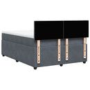 vidaXL sötétszürke bársony rugós ágy matraccal 140x190 cm