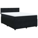 vidaXL fekete bársony rugós ágy matraccal 140 x 190 cm