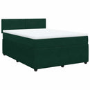 vidaXL sötétzöld bársony rugós ágy matraccal 140x190 cm