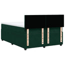 vidaXL sötétzöld bársony rugós ágy matraccal 140x190 cm