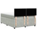 vidaXL világosszürke bársony rugós ágy matraccal 140x190 cm