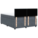 vidaXL sötétszürke bársony rugós ágy matraccal 140x190 cm